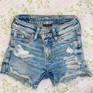 American Eagle NE(X)T LEVEL STRETCH denim shorts.